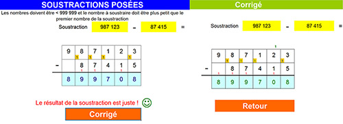 Soustraction posée