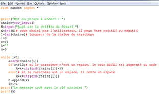 Code César: chiffrement avec décalage avec Python